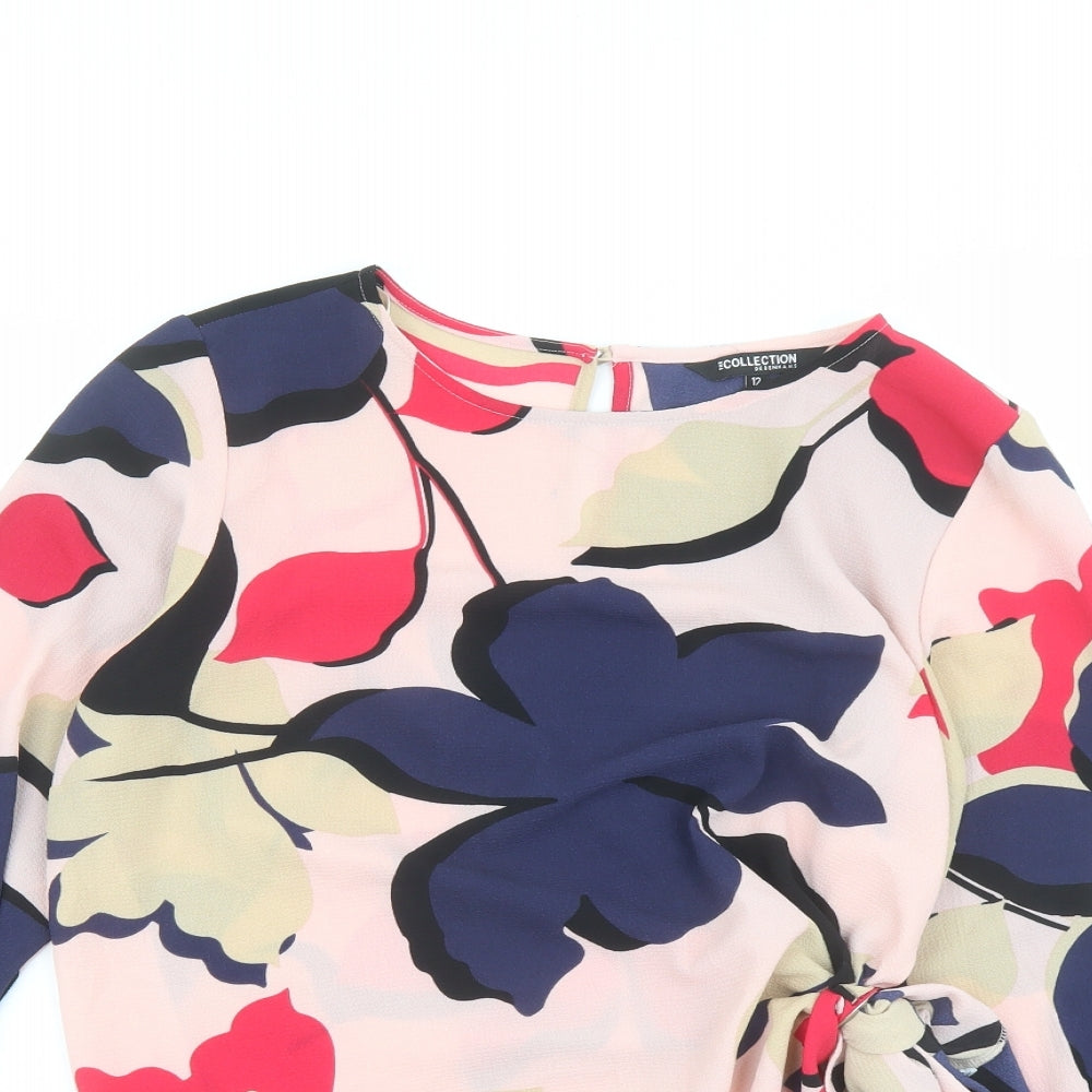Debenhams Womens Multicoloured Floral Polyester Basic Blouse Size 12 Round Neck