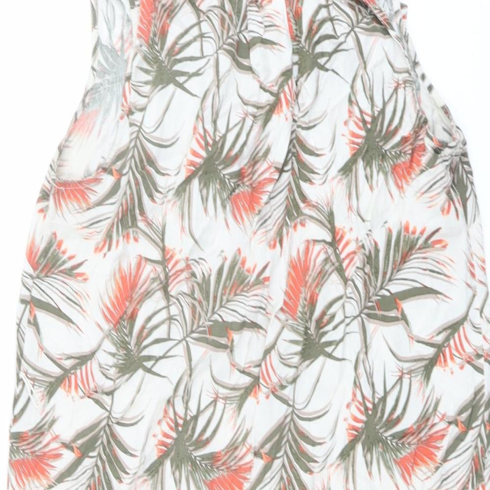 Apricot Womens Multicoloured Geometric Polyester Shirt Dress Size 12 Collared Button - Leaf pattern