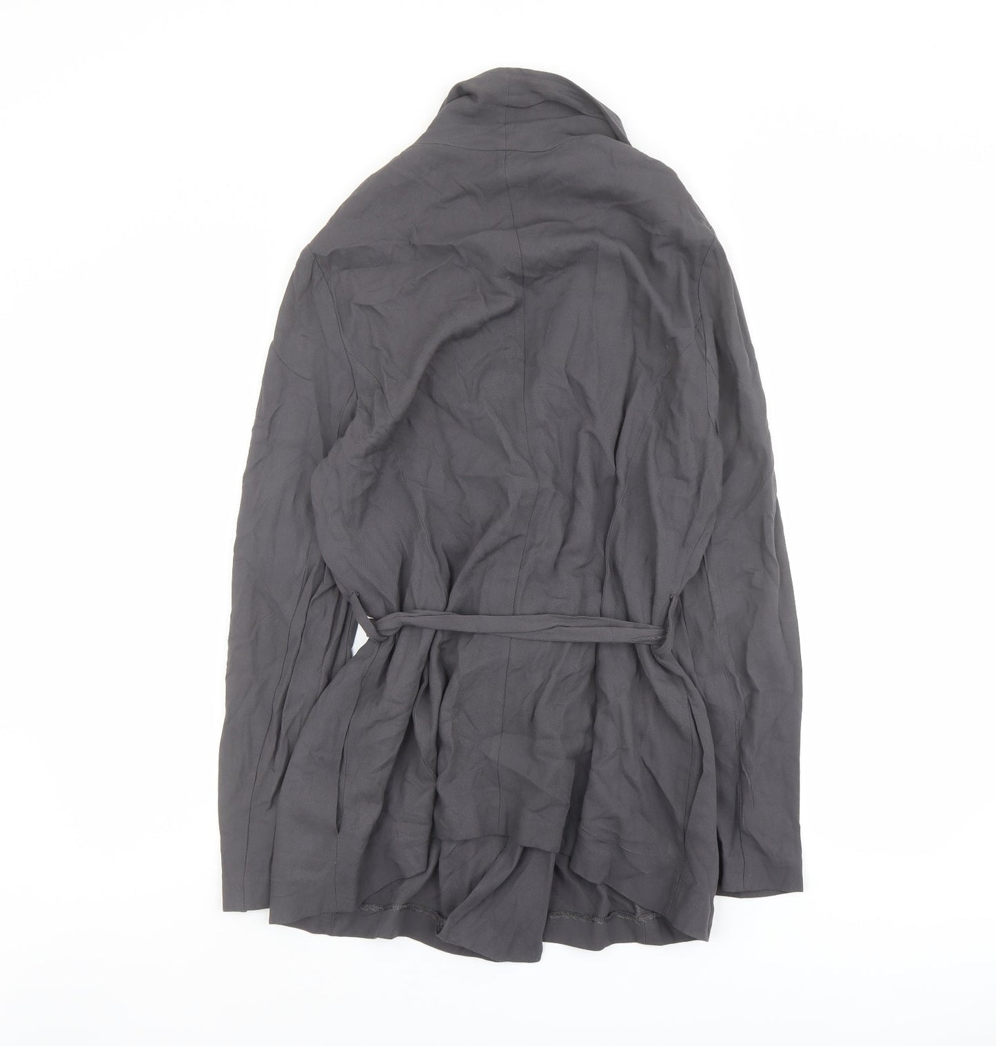 New Look Womens Grey Jacket Size 14 Tie