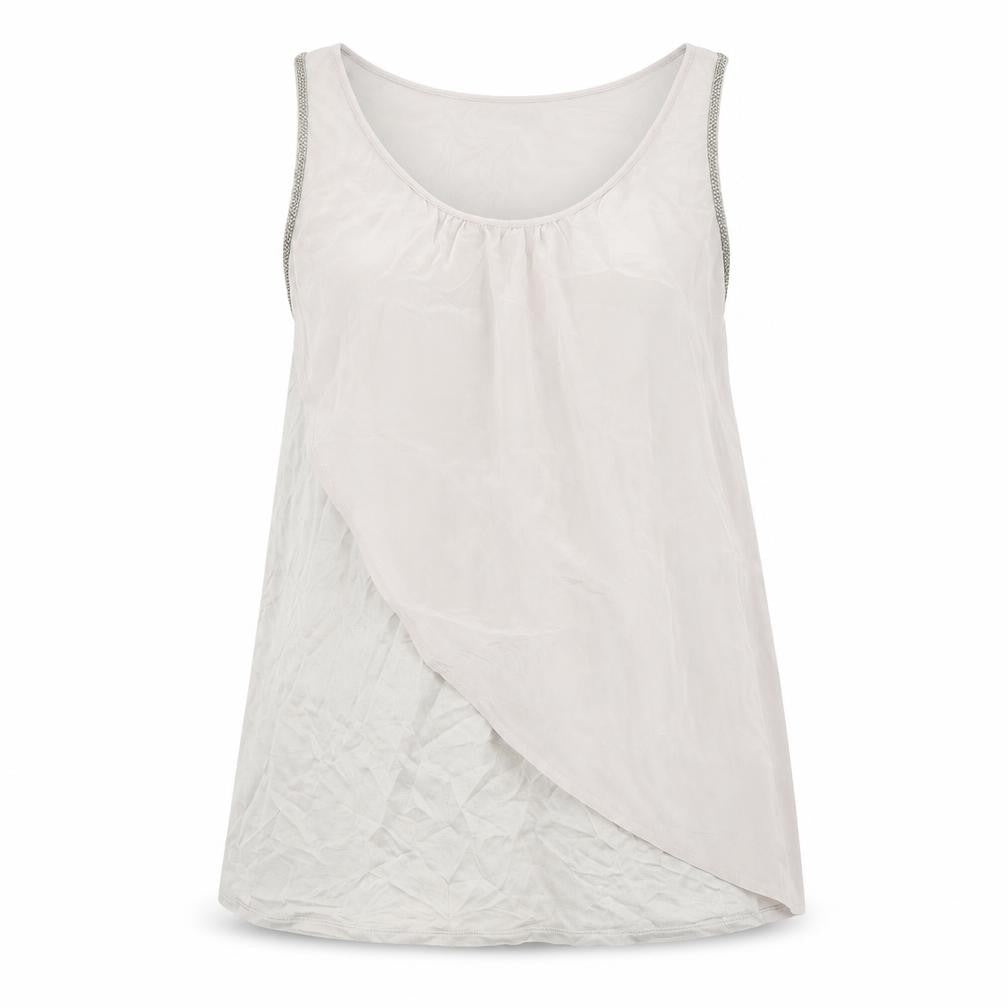 Womens UK Size 10 Mint Velvet Beige Viscose Tank