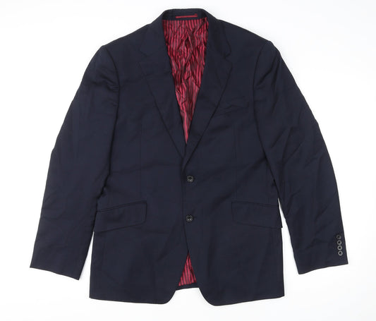 Marks and Spencer Mens Blue Wool Jacket Suit Jacket Size 40 Regular