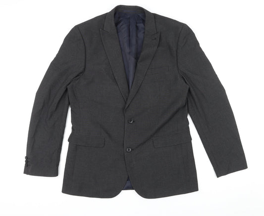 NEXT Mens Grey Polyester Jacket Suit Jacket Size 42 Regular