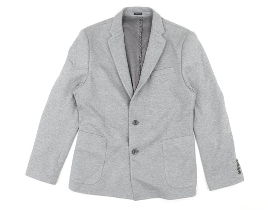 J.Ferrar Mens Grey Cotton Jacket Blazer Size M Regular
