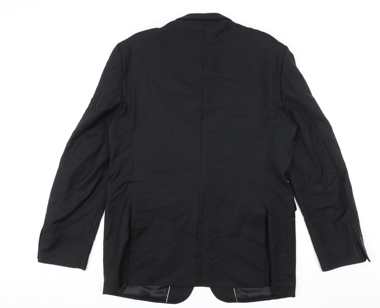 Lanificio Mens Black Wool Jacket Suit Jacket Size 46 Regular