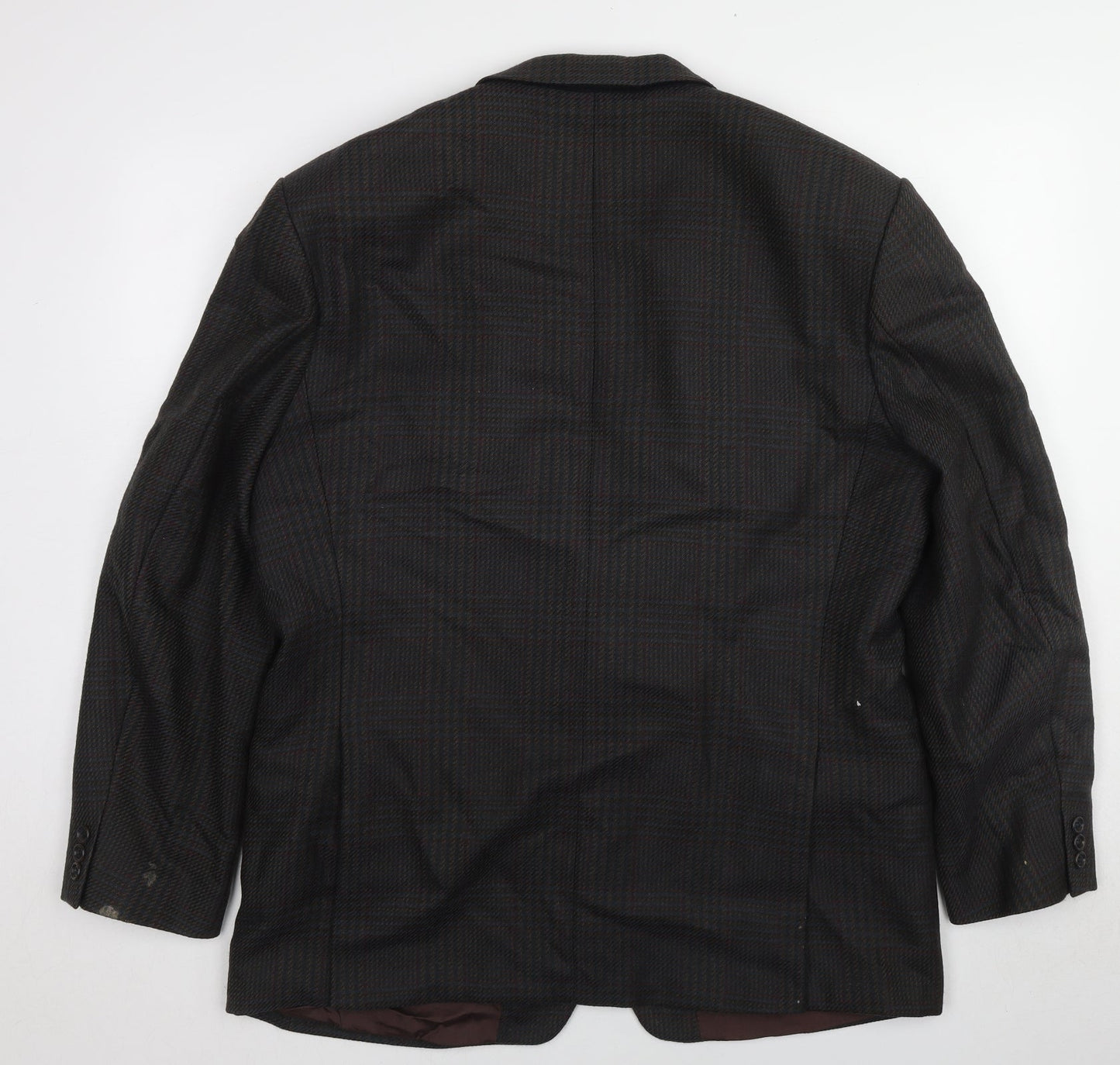 Westbury Mens Black Plaid Wool Jacket Suit Jacket Size 44 Regular