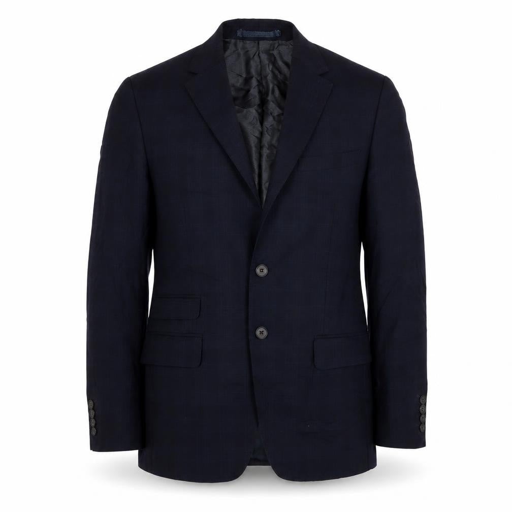Marks and Spencer Mens Blue Plaid Wool Jacket Suit Jacket Size 38 Regular