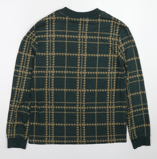 NEXT Womens Green Plaid Viscose Pullover Sweatshirt Size 10 Pullover