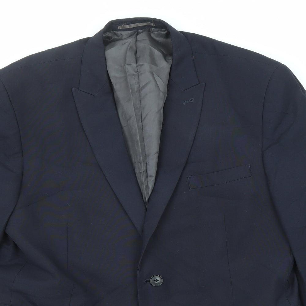 NEXT Mens Blue Polyester Jacket Suit Jacket Size 44 Regular