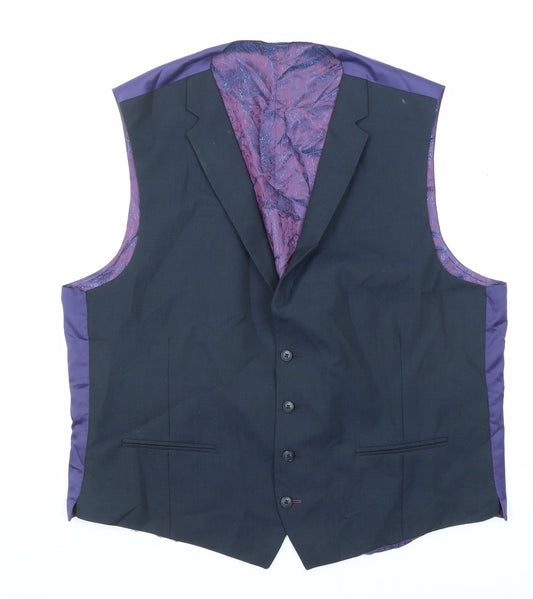 Gibson Mens Blue Wool Jacket Suit Waistcoat Size 48 Regular