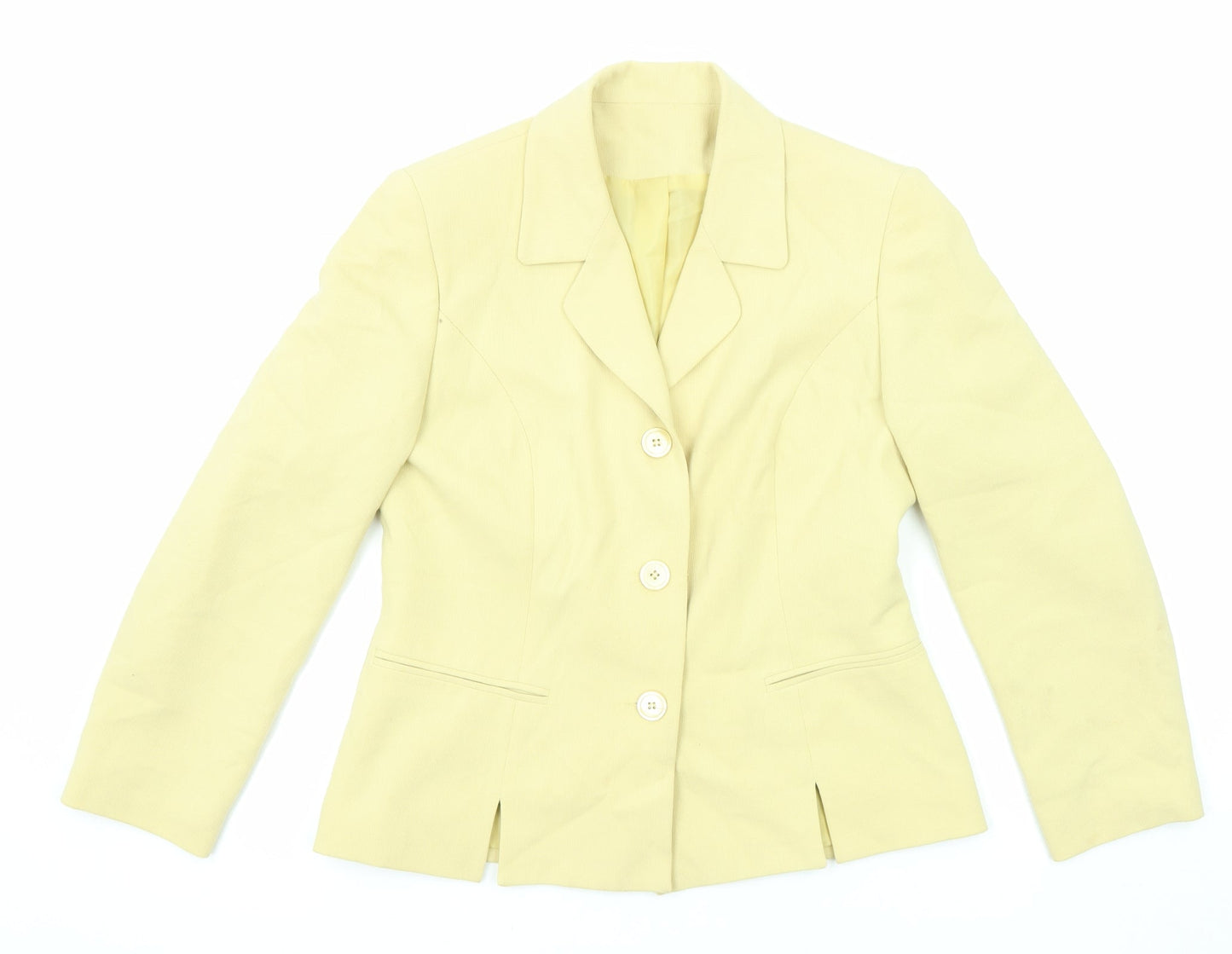 Anne Brooks Womens Yellow Jacket Blazer Size 12 Button