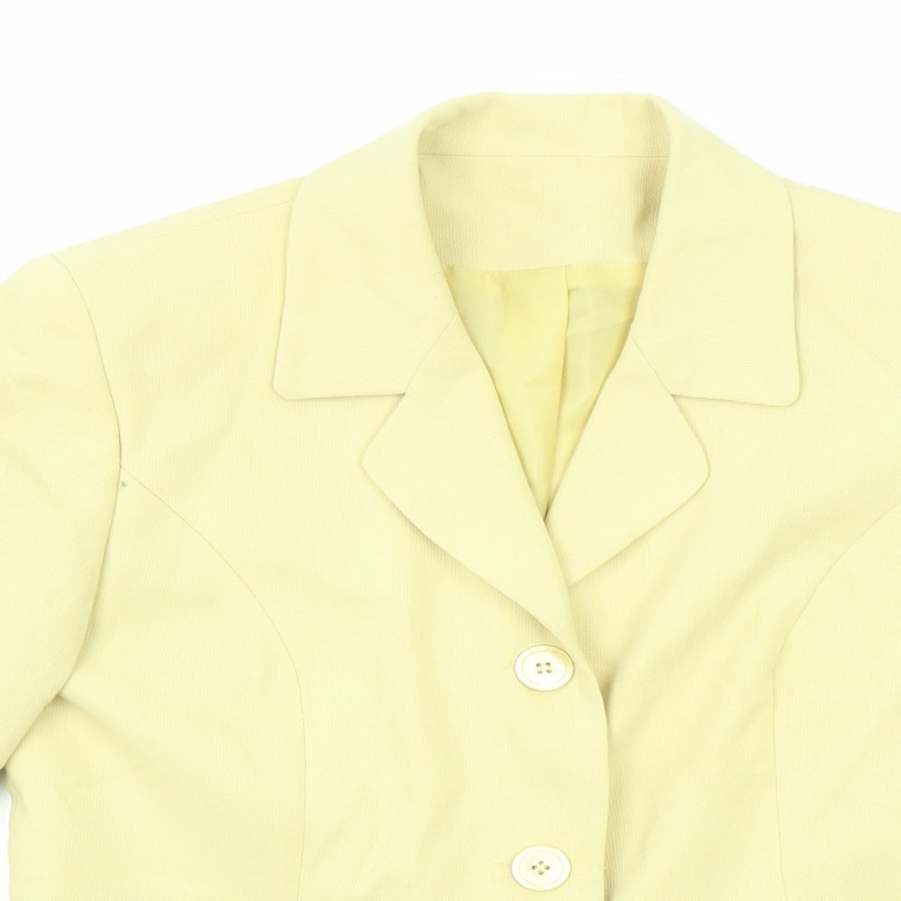 Anne Brooks Womens Yellow Jacket Blazer Size 12 Button