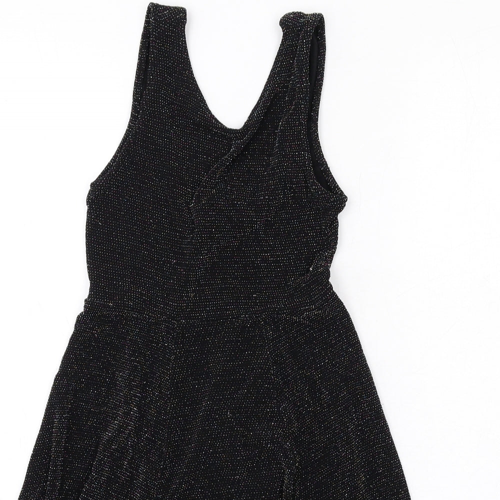 River Island Womens Black Polyester Fit & Flare Size 6 Scoop Neck Pullover