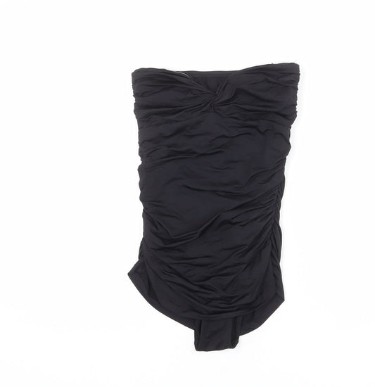 ASOS Womens Black Polyamide One Piece Size 10 - Ruched