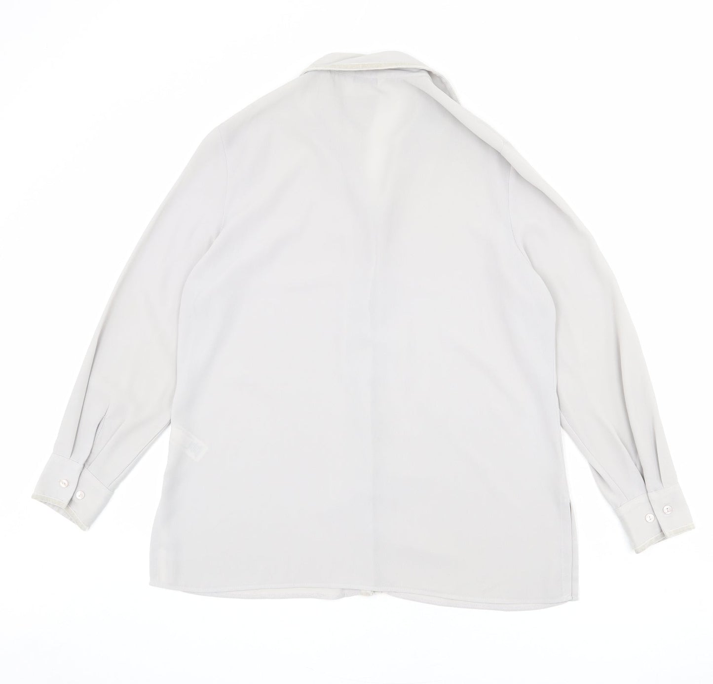 St Michael Womens Grey Polyester Basic Button-Up Size 14 Collared