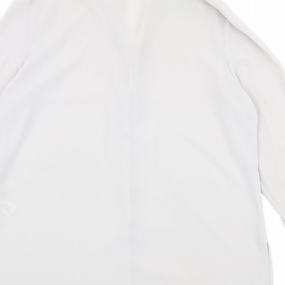 St Michael Womens Grey Polyester Basic Button-Up Size 14 Collared