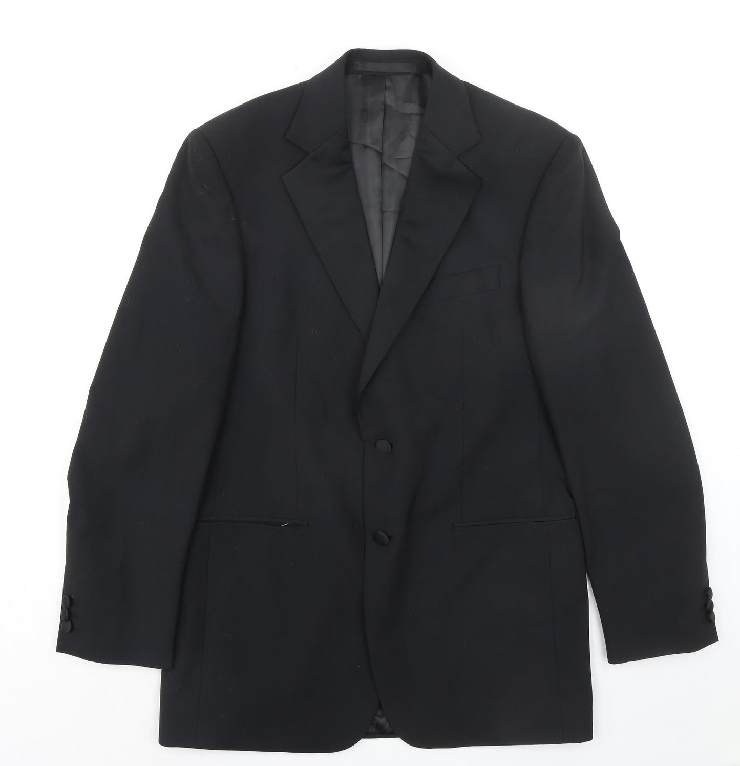 Marks and Spencer Mens Black Polyester Jacket Suit Jacket Size 38 Regular