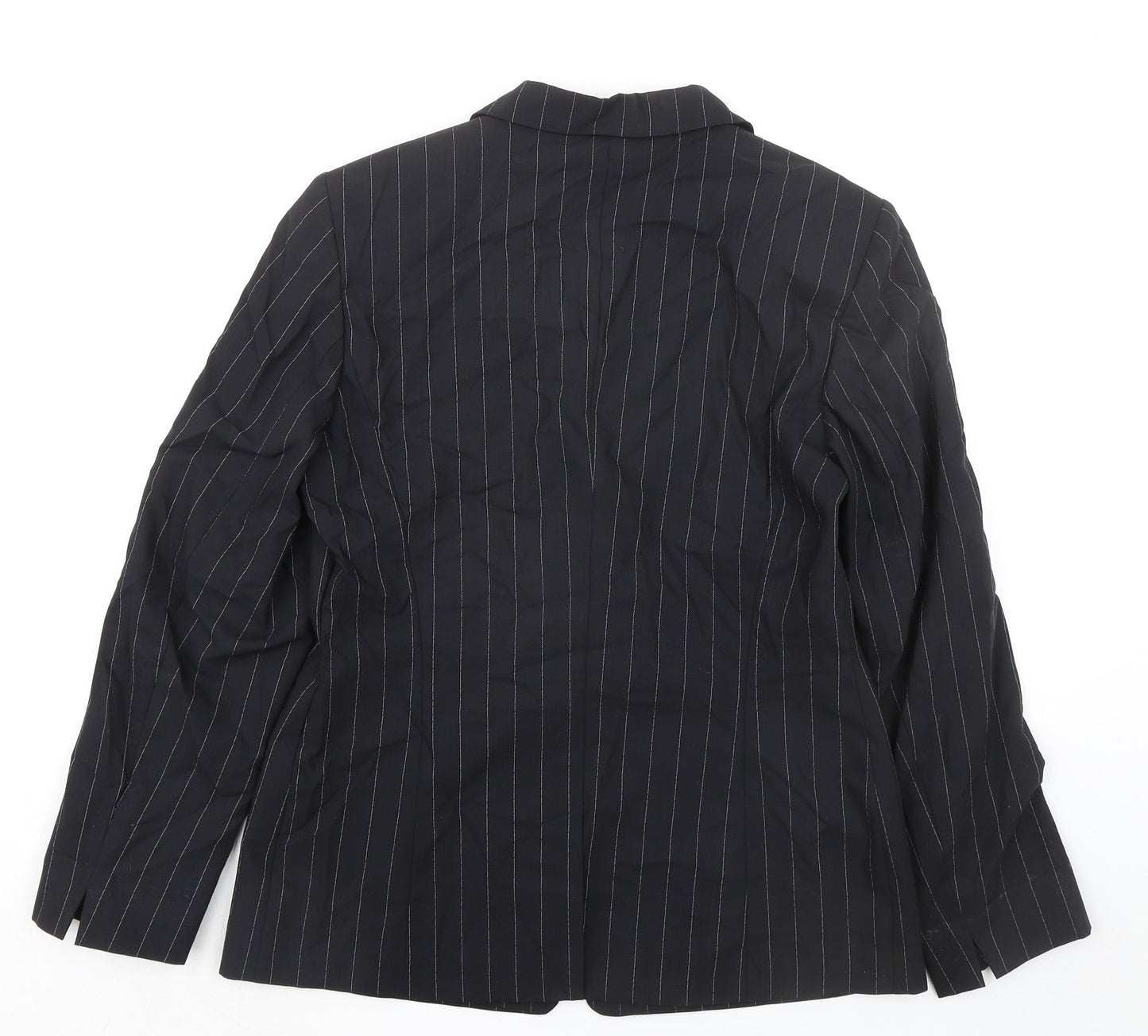 Yomanis Womens Black Striped Jacket Blazer Size 12 Button
