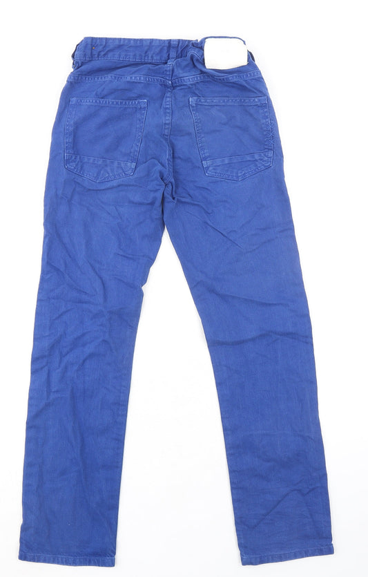 Scotch Shrunk Womens Blue Cotton Straight Jeans Size 10 L27 in Regular Zip