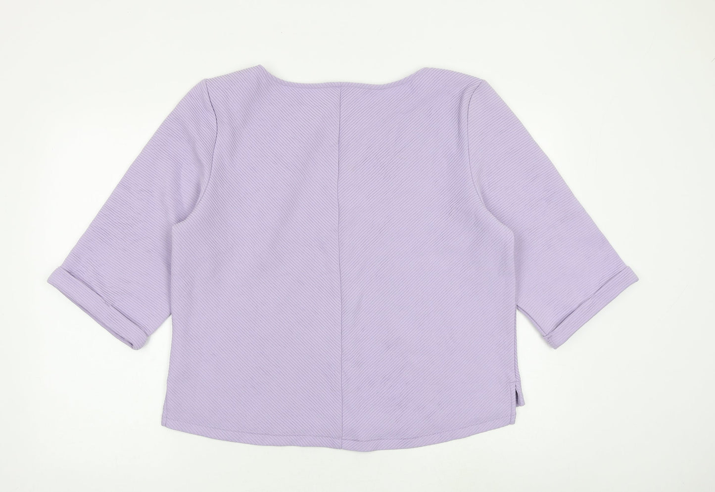 H&M Womens Purple Polyester Basic Blouse Size M Boat Neck
