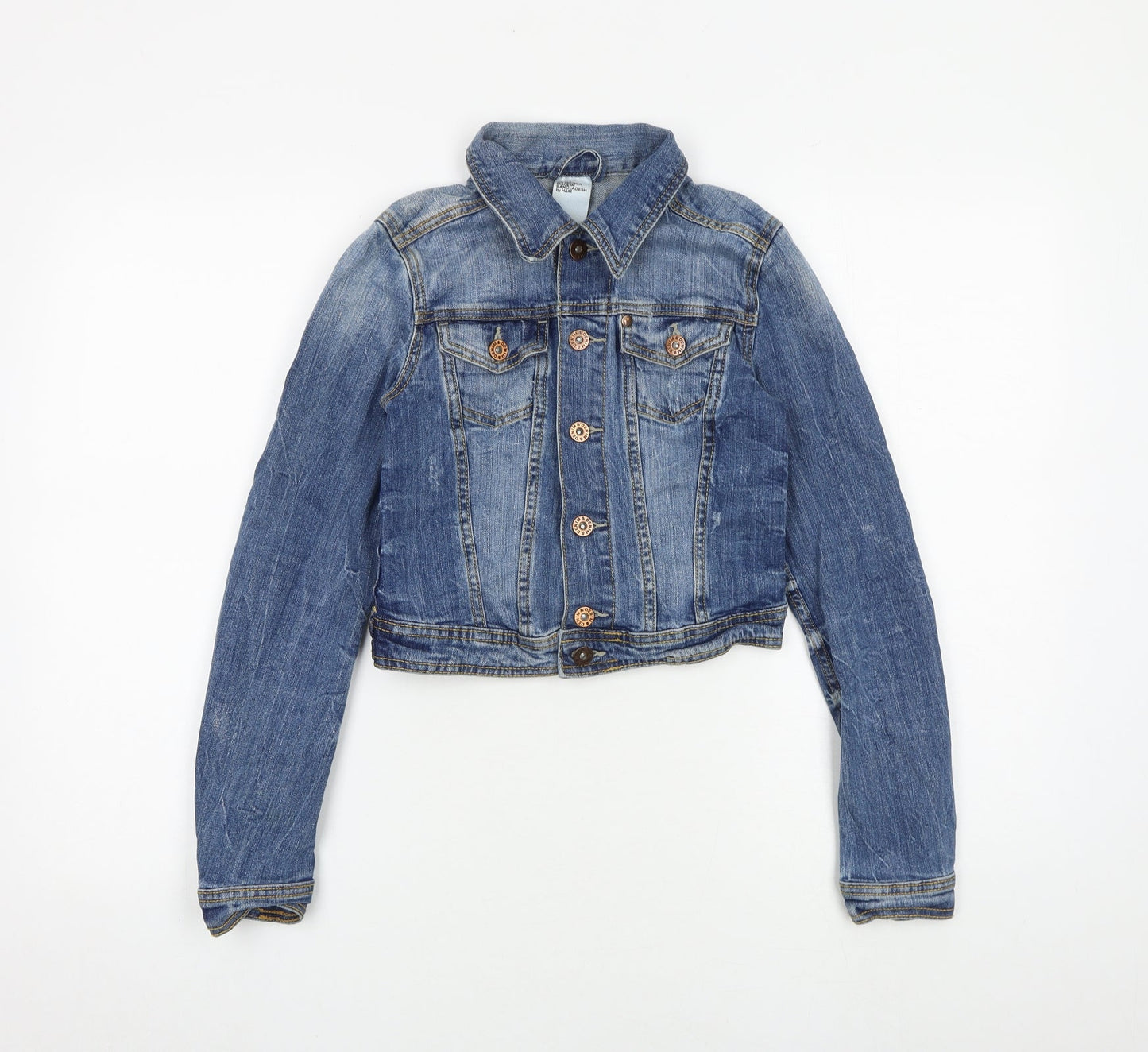 H&M Womens Blue Jacket Size 6 Button