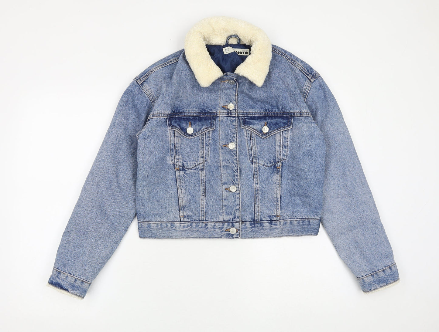 Topshop Womens Blue Jacket Size 10 Button