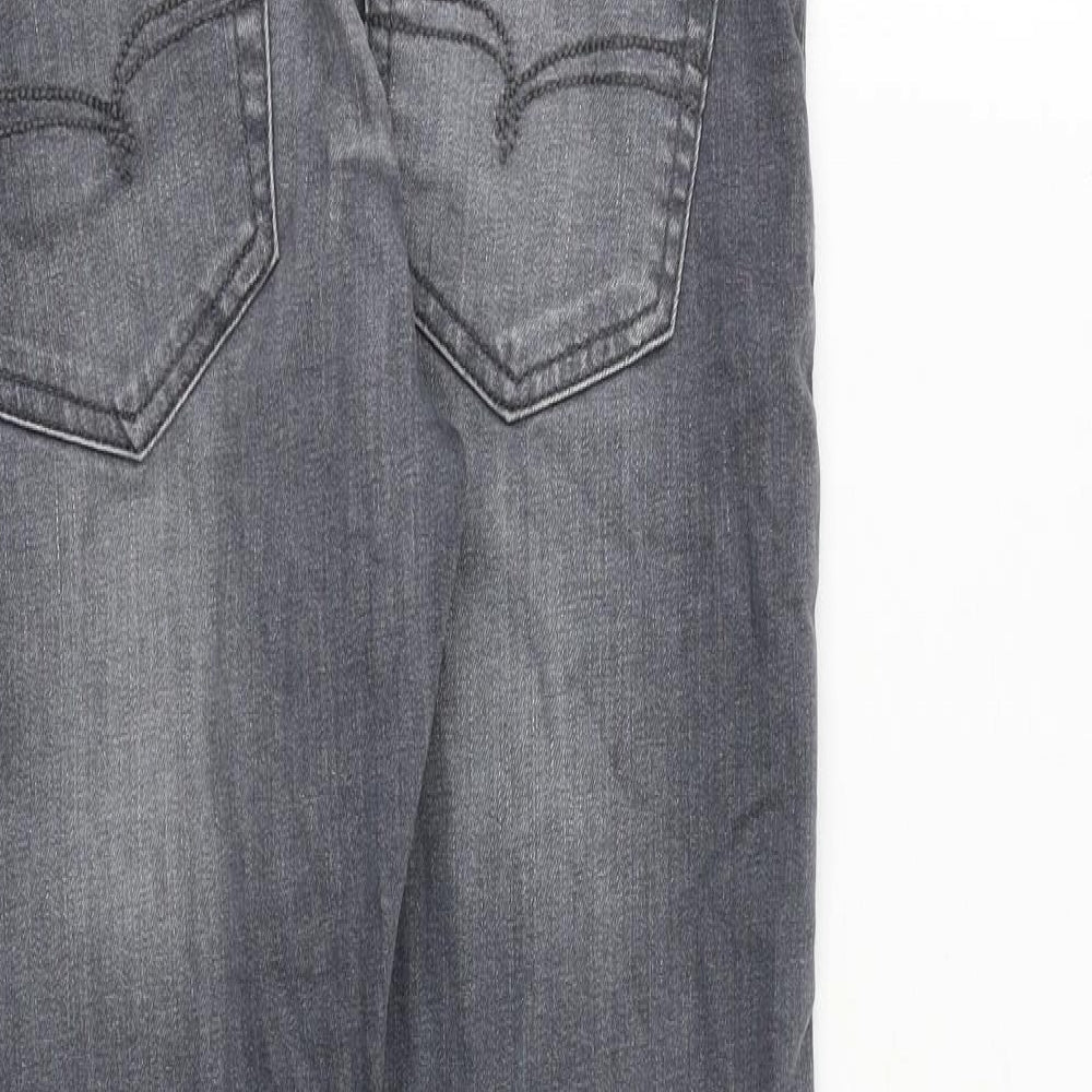 NEXT Mens Grey Cotton Tapered Jeans Size 28 in L28 in Slim Zip