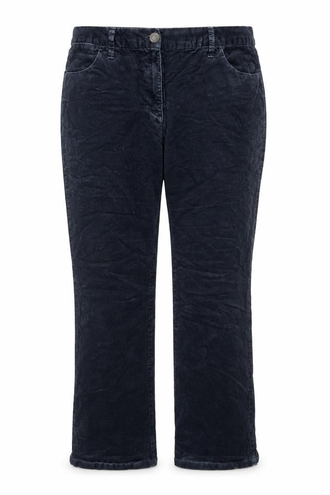 Marks and Spencer Womens Blue Cotton Trousers Size 16 L29 in Regular Zip