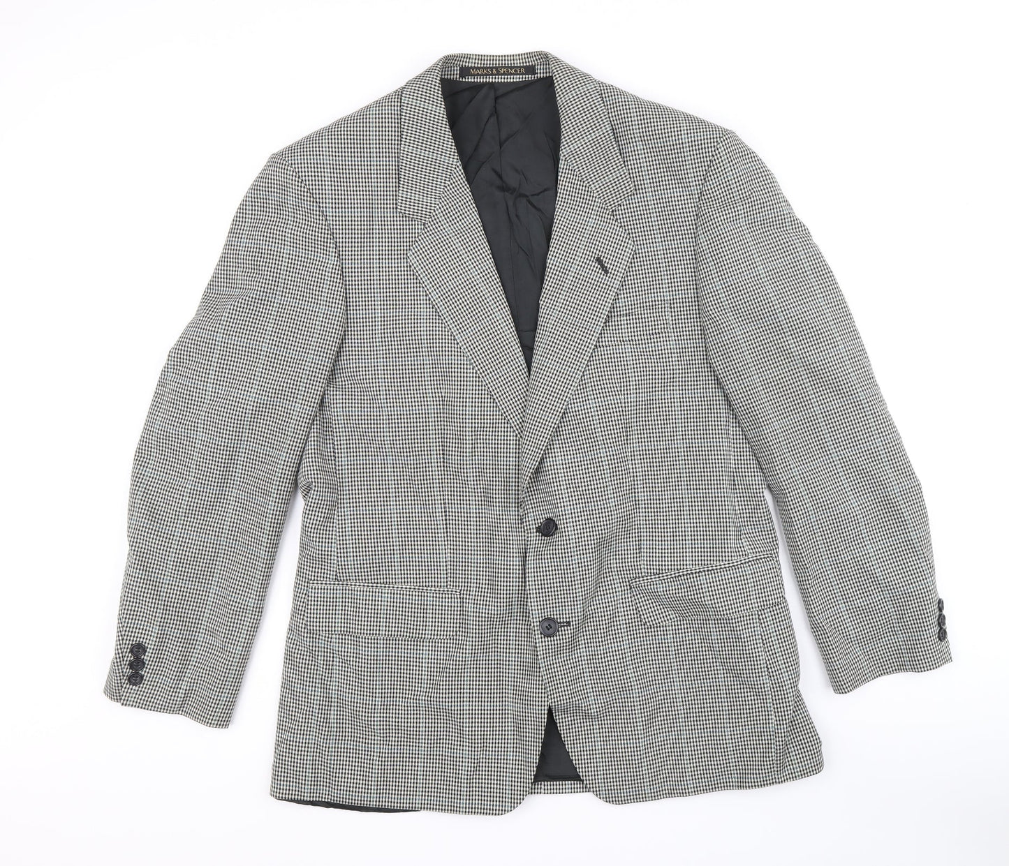 Marks and Spencer Mens Multicoloured Geometric Polyester Jacket Blazer Size 40 Regular