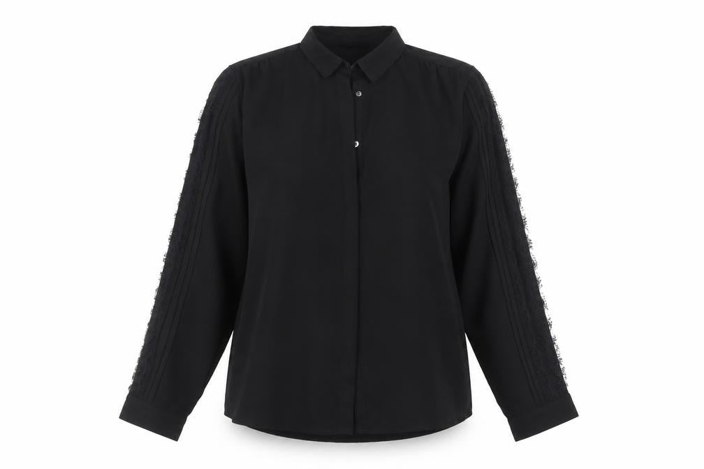Womens UK Size M Axara Black Polyester Button-Up