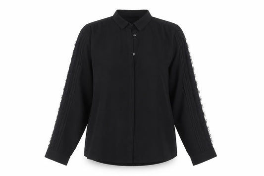 Womens UK Size M Axara Black Polyester Button-Up