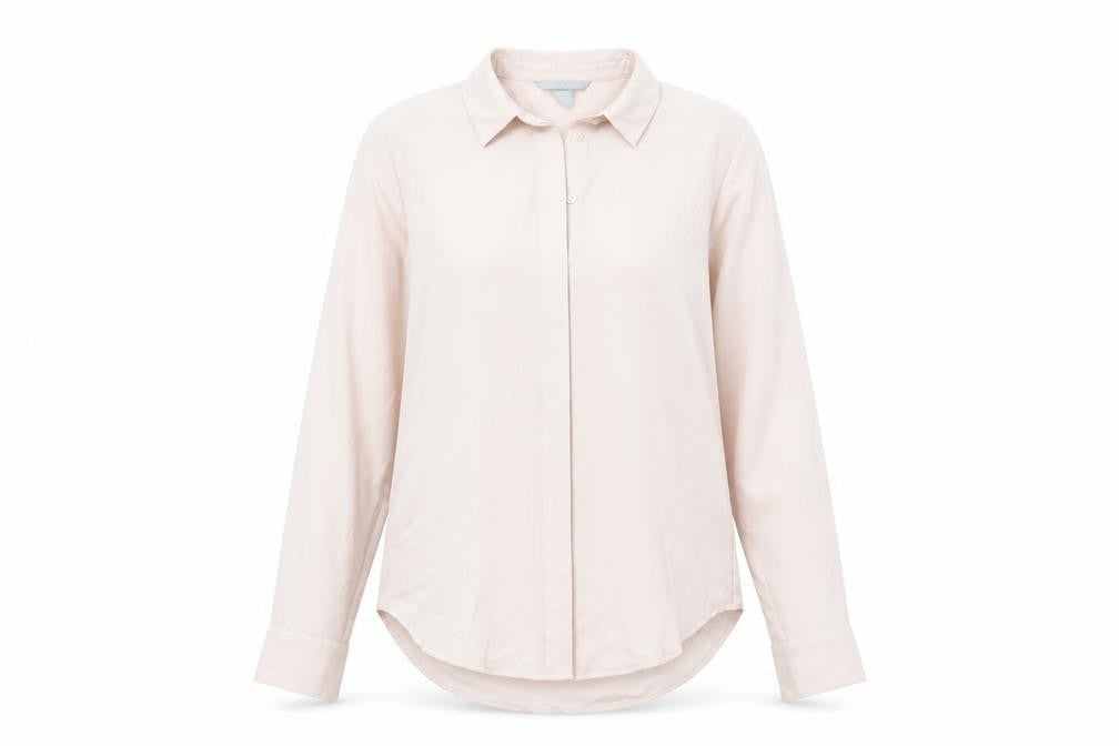 H&M Womens Pink Polyester Basic Button-Up Size 6 Collared
