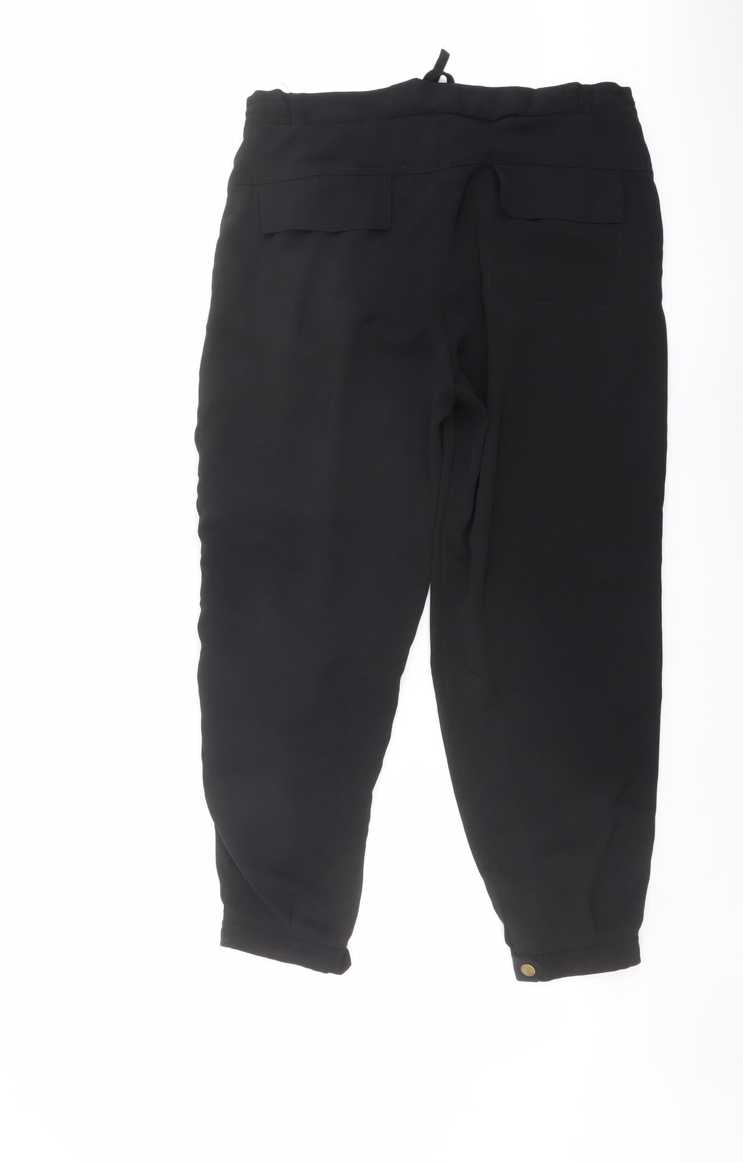 ASOS Womens Black Polyester Trousers Size 10 L25 in Regular Drawstring