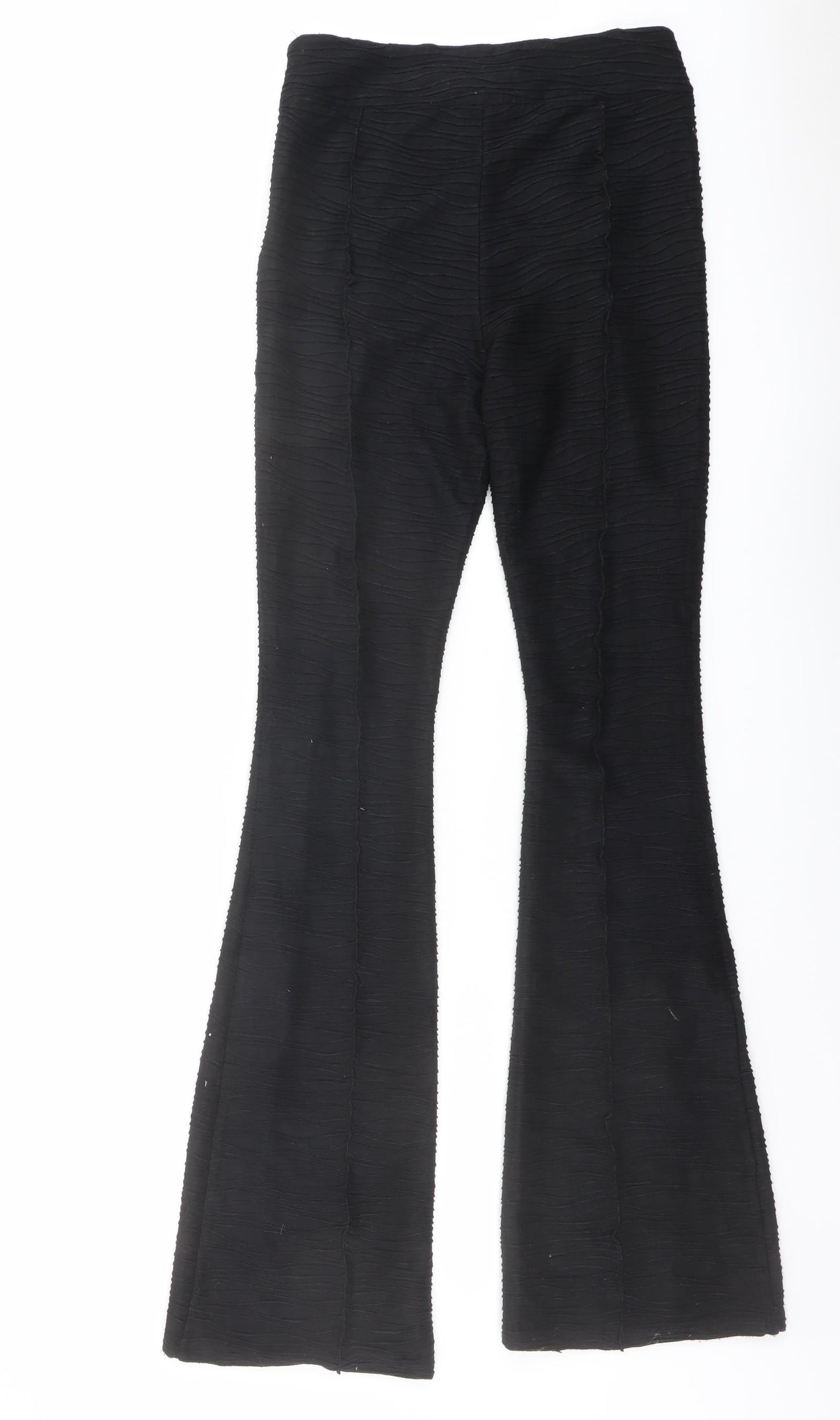 Solado Womens Black Polyester Trousers Size S L33 in Regular Zip