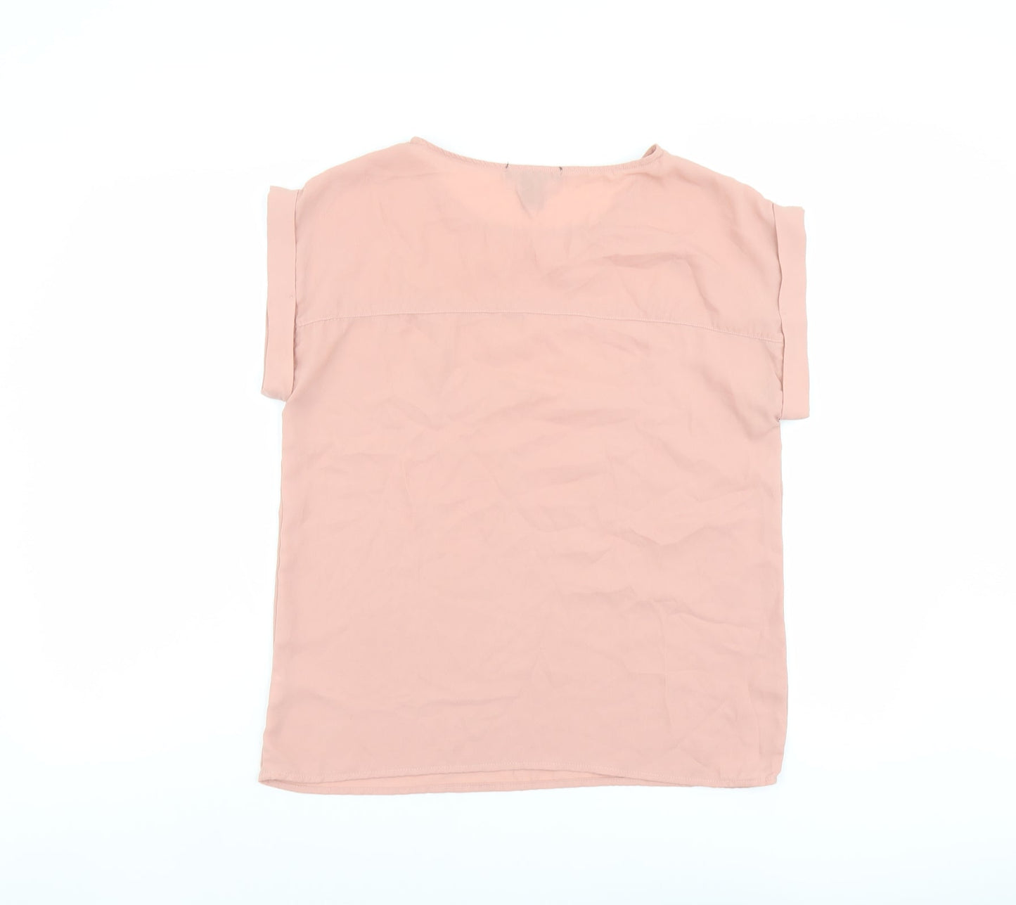 FOREVER 21 Womens Pink Polyester Basic T-Shirt Size S Round Neck