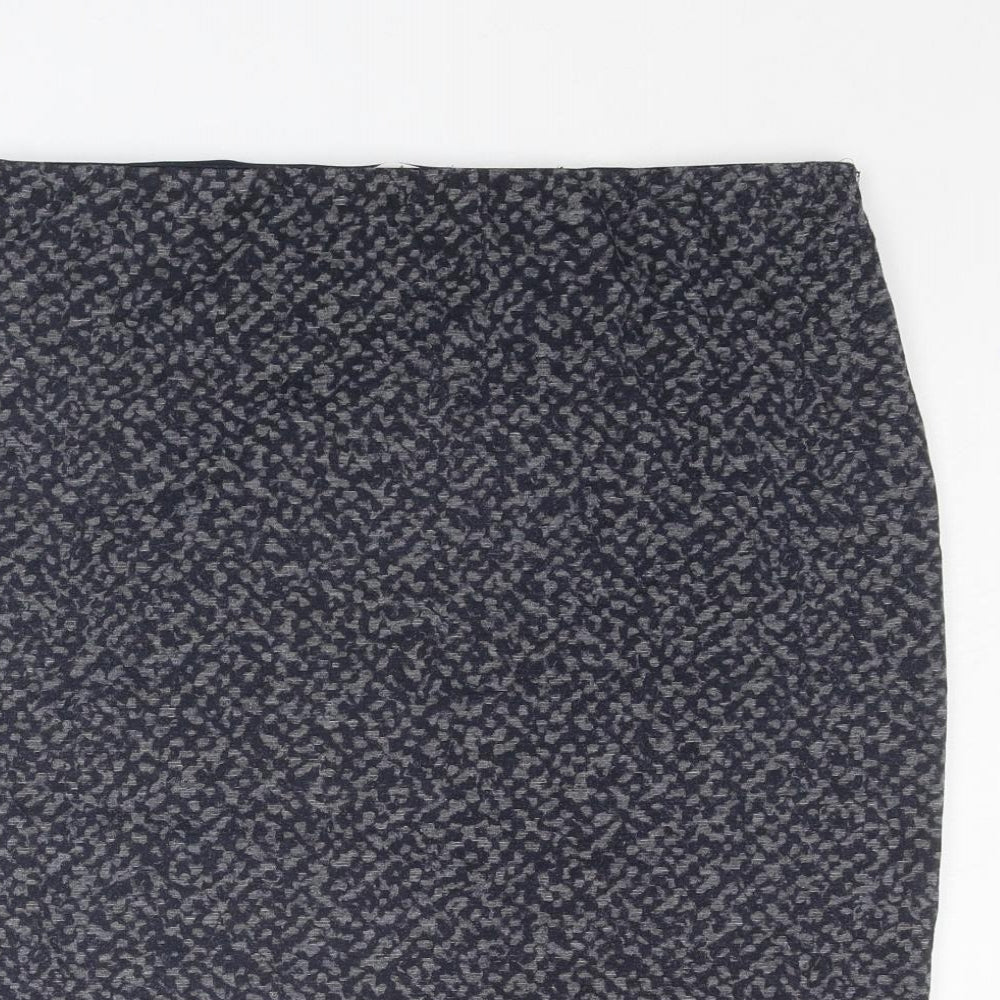 Max Studio Womens Blue Geometric Viscose Bandage Skirt Size L