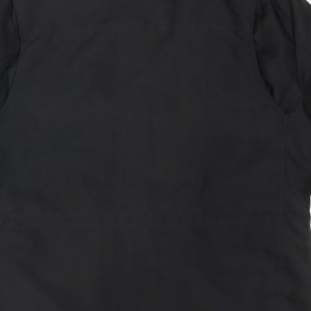 Kenneth Cole Reaction Mens Black Pea Coat Coat Size L Zip