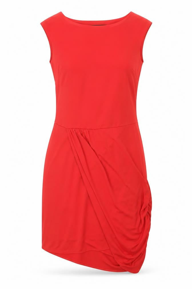 Zara Womens Red Polyester Shift Size L Boat Neck Pullover