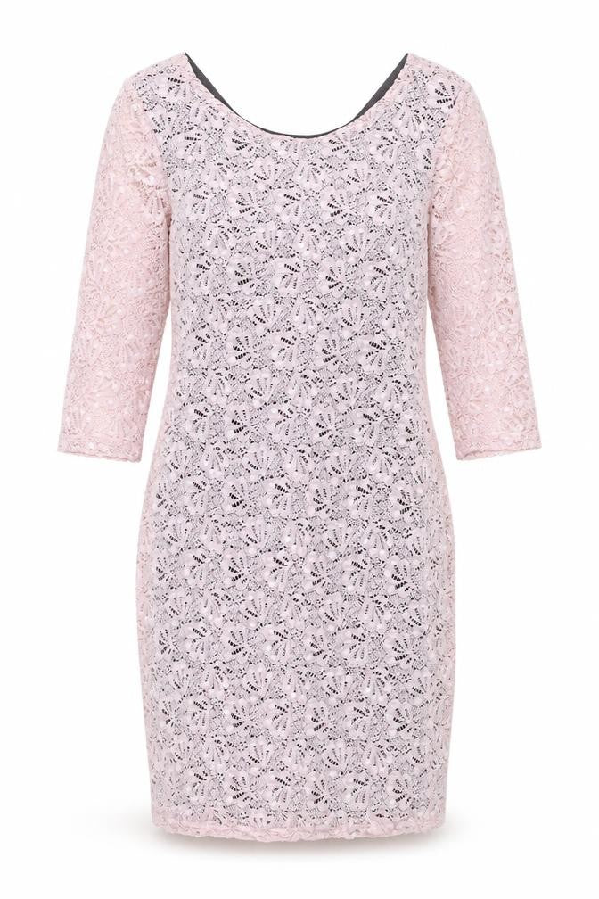 Miss Selfridge Womens Pink Polyester Pencil Dress Size 10 Boat Neck Zip