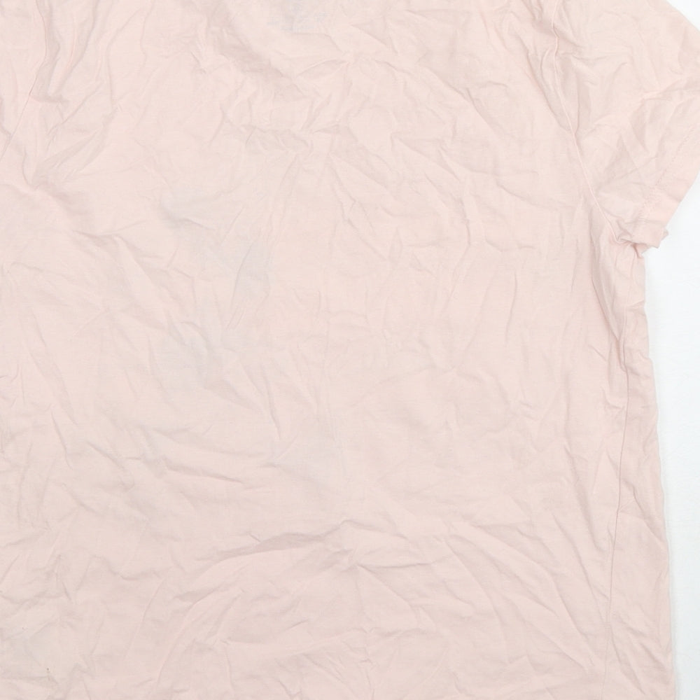 Disney Womens Pink Cotton Basic T-Shirt Size 6 Crew Neck - Minnie Mouse Size 6-8