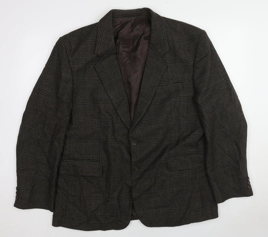 Chatleys Mens Grey Plaid Wool Jacket Suit Jacket Size 44 Regular