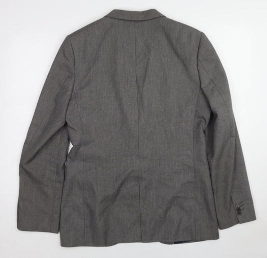 River Island Mens Grey Polyester Jacket Suit Jacket Size 40 Regular