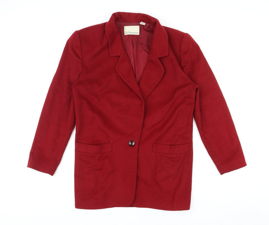 Dana Buchman Womens Red Jacket Blazer Size 4 Button