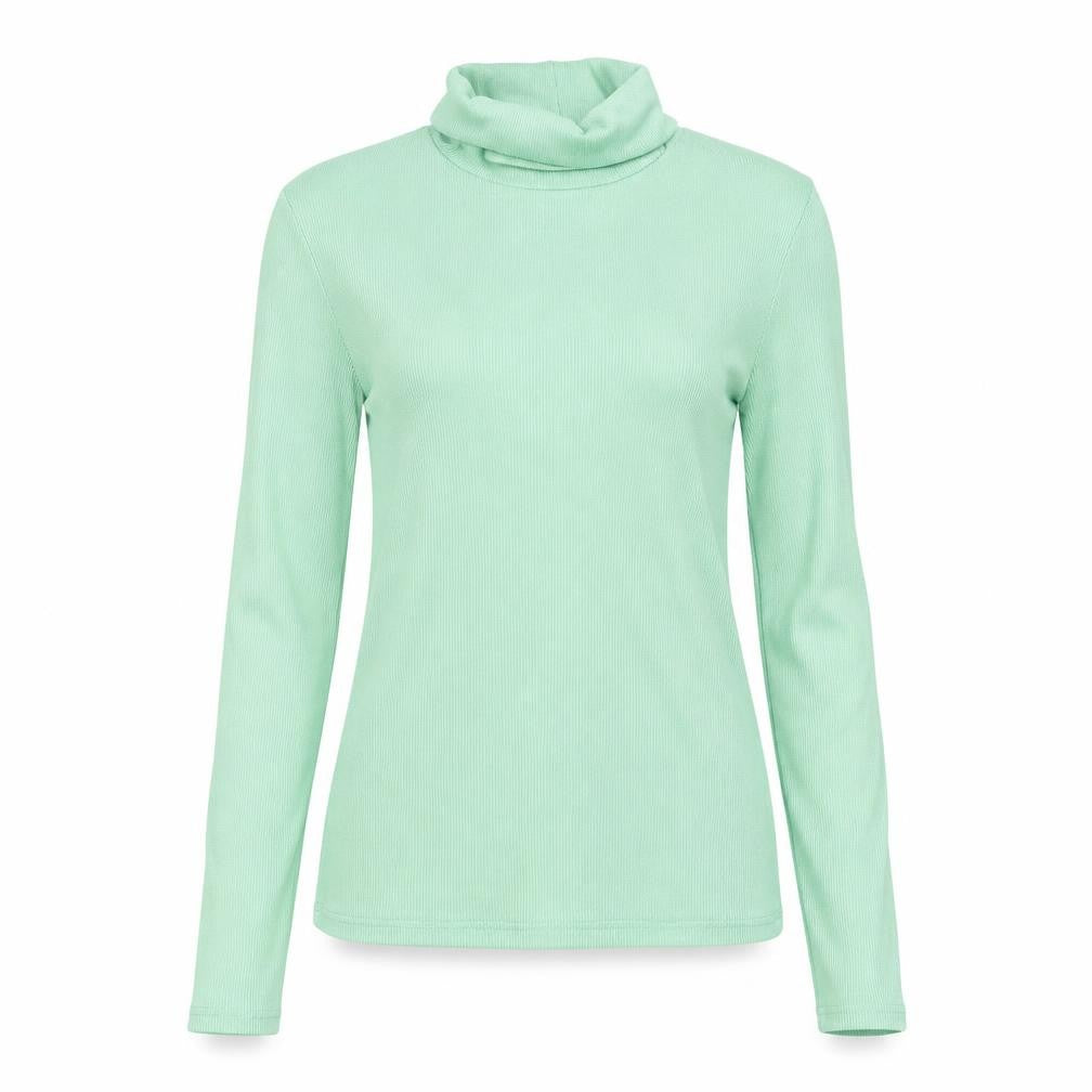 Marks and Spencer Womens Green Roll Neck Cotton Pullover Jumper Size 8