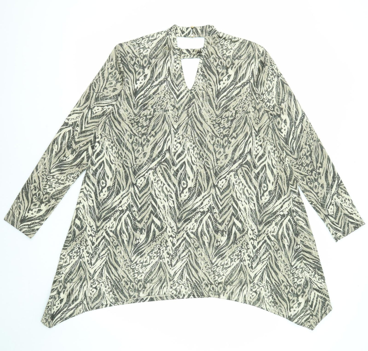 Star by Julien Macdonald Womens Multicoloured Geometric Polyester Trapeze & Swing Size 16 Round Neck Button