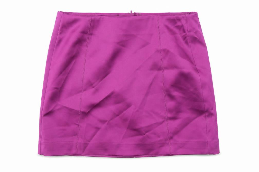 Marks and Spencer Womens Purple Polyester A-Line Skirt Size 12 Zip