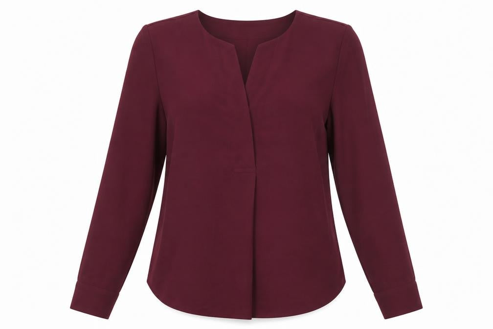 Marks and Spencer Womens Purple Polyester Basic Blouse Size 6 V-Neck
