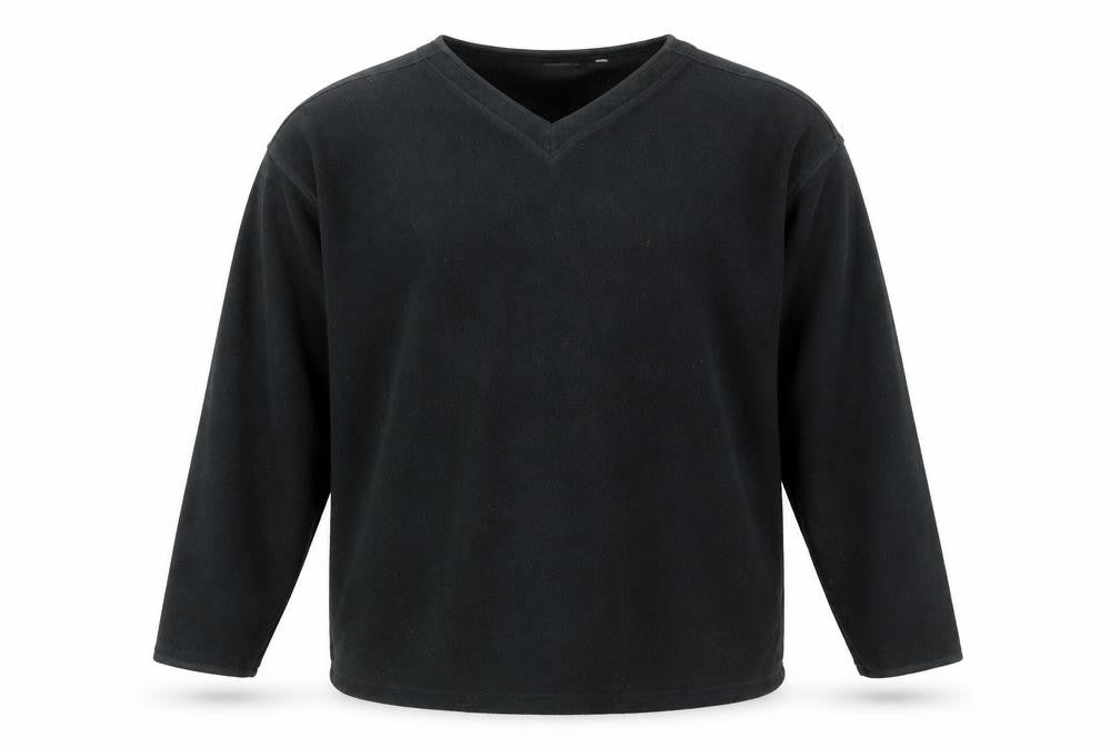 Front view of C&A men’s black polyester pullover sweatshirt, size 2XL