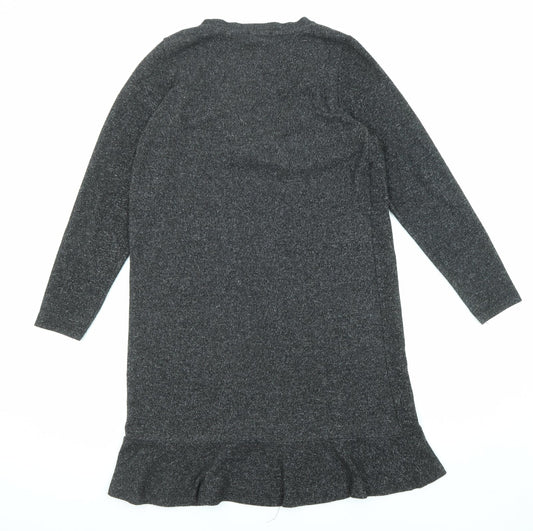 Soaked Womens Black Viscose Jumper Dress Size L V-Neck Pullover