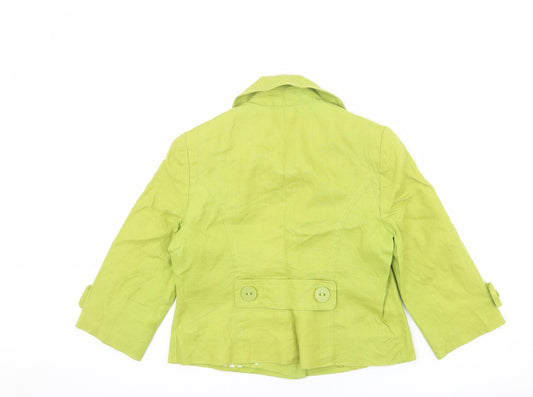 Debenhams Womens Green Jacket Blazer Size 8 Button