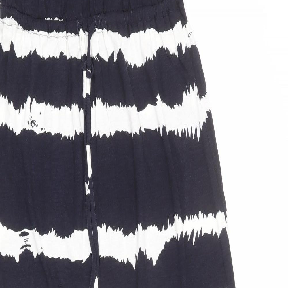 Monsoon Womens Blue Striped Viscose Maxi Size S Square Neck Pullover - Strapless
